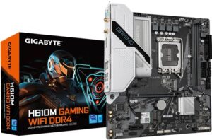 Gigabyte GA-H610M-GAMING-WF-DDR4, Micro ATX, Intel LGA 1700, 2xDDR4, 2xM.2+4xSATA 6Gb/s, 2xPCIe, 1xHDMI, 2xDP, GbE LAN, Wireless AC+Bluetooth, 2xUSB3.2, 4xUSB2.0, 3 Year Warranty