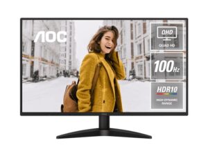 AOC Q27B36, 27" IPS, 2560x1440, 16:9, 4ms, 100Hz, Adaptive Sync, 1xHDMI, 1xDP, VESA, Tilt, 3 Year Warranty