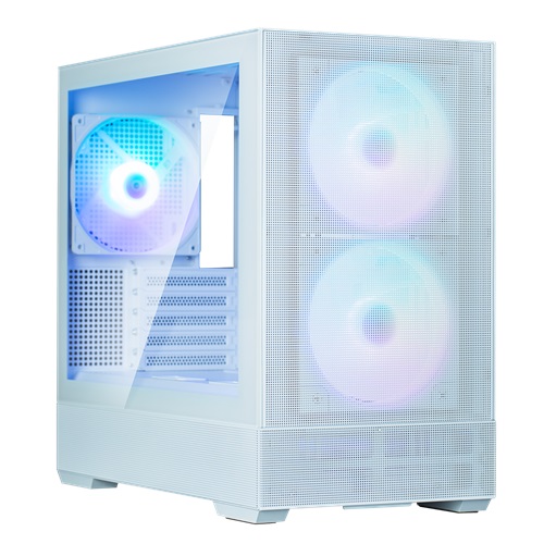 Zalman P30 AIR WHITE, Mini-Tower, Tempered Glass, Drive Ways: 2x Combo (3.5" or 2.5"), 3x 2.5", Expansion Slot: 5, Motherboard Support: mATX / Mini-ITX, Pre-Installed Fan: 3x 140mm ARGB, 1 Year Warranty