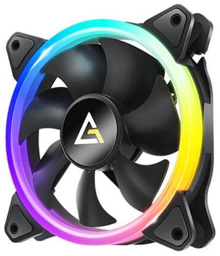 Antec Neon 120 ARGB, 120 mm Fan, Dual Spiral RGB lighting, Performance Heat dissipation, Hydraulic Bearing 12CM Case 4P PWM, 3 PIN, Case Fan, 1 Year Warranty,