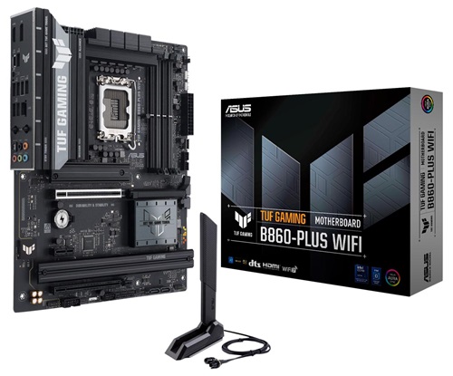 ASUS TUF GAMING B860-PLUS WIFI, ATX, Intel Socket LGA1851, 4xDDR5, 3xM.2+4xSATA 6G, Raid, 1xPCI5.0, 1xHDMI, 1xDP, Wifi7, 5xUSB-A, 1xUSB-C, 2xUSB2.0, 3 Year Warranty