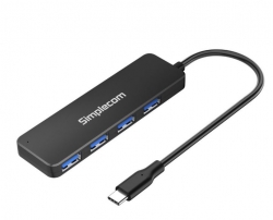 Simplecom CH340, Compact USB-C to 4 Port USB-A Hub, Cable Length: 25cm, 1 Year Warranty