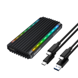 Simplecom SE525, Aluminium NVMe/SATA M.2 SSD to USB3.2 G2 Enclosure, RGB, 1 Year Warranty