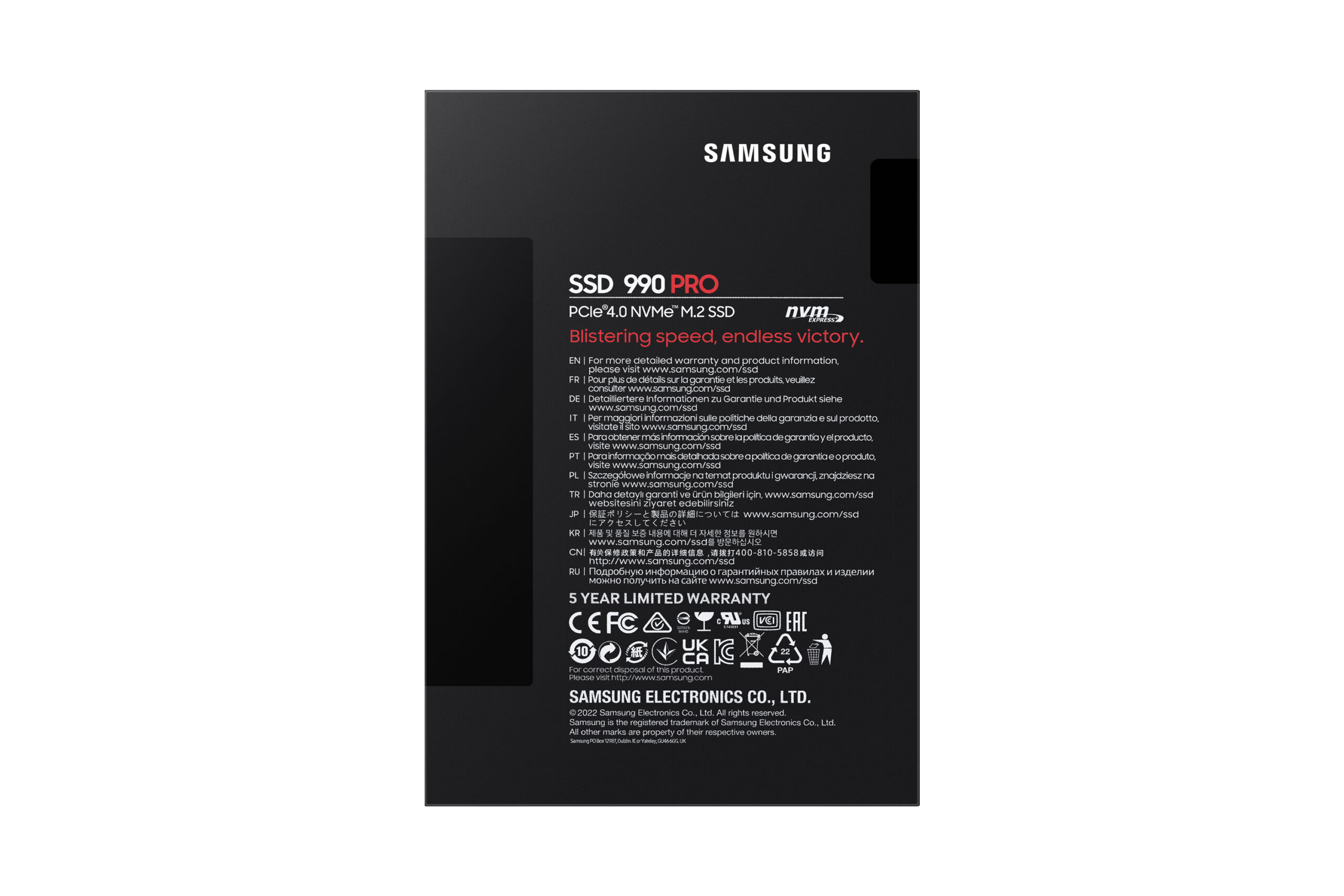 Samsung MZ-V9P2T0BW, 990 Pro, 2TB, M.2 NVMe, PCIe4.0, Read Speed: Up to 7450MB/s, Write Speed: Up to 6900MB/s, 5 Year Warranty - Image 6