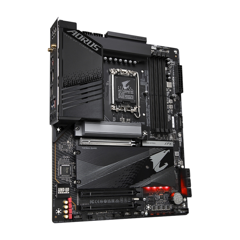 Gigabyte GA-Z790-AORUS-ELITE-AX, ATX, Intel LGA 1700, 4xDDR5, 4xM.2+6xSATA 6Gb/s, 3xPCIe, RAID, 1xHDMI, 1xDP, GbE LAN, Crossfire, Wireless AX+Bluetooth, 1xUSB-C, 5xUSB3.0, 4xUSB2.0, RGB, 3 Year Warranty - Image 3