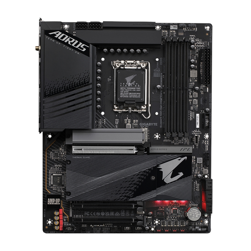Gigabyte GA-Z790-AORUS-ELITE-AX, ATX, Intel LGA 1700, 4xDDR5, 4xM.2+6xSATA 6Gb/s, 3xPCIe, RAID, 1xHDMI, 1xDP, GbE LAN, Crossfire, Wireless AX+Bluetooth, 1xUSB-C, 5xUSB3.0, 4xUSB2.0, RGB, 3 Year Warranty - Image 2