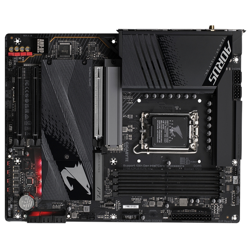 Gigabyte GA-Z790-AORUS-ELITE-AX, ATX, Intel LGA 1700, 4xDDR5, 4xM.2+6xSATA 6Gb/s, 3xPCIe, RAID, 1xHDMI, 1xDP, GbE LAN, Crossfire, Wireless AX+Bluetooth, 1xUSB-C, 5xUSB3.0, 4xUSB2.0, RGB, 3 Year Warranty - Image 5