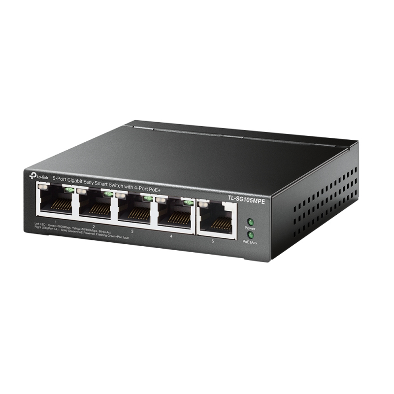 *Sale till 16th MAY* TP-Link TL-SG105MPE, Easy Smart Switch, 120W, 5xRJ45 Port, Fanless, 3 Year Warranty