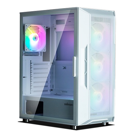 Zalman I3 NEO WHITE, Mid-Tower, Drive Bays: 2x3.5"/2.5", 3x2.5", Expansion Slot: 7, Motherboard Support: ATX/mATX/Mini-ITX, Pre-Installed Fan: 4x120mm, RGB, White, 1 Year Warranty