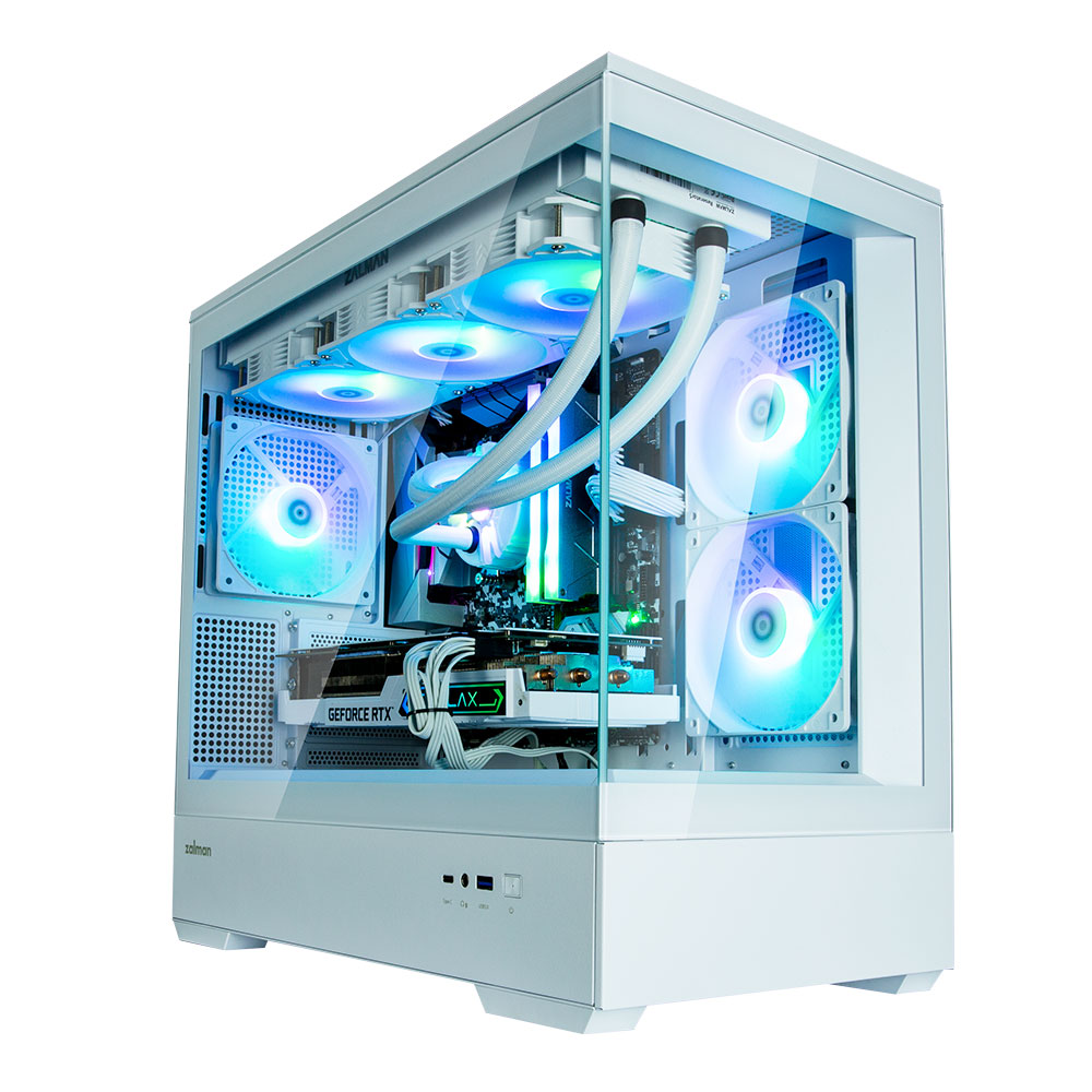 Zalman P30 WHITE, Mini-Tower, Tempered Glass, Drive Bays: 1x3.5"/2.5", 1x2.5", Expansion Slot: 5, Motherboard Support: mATX/Mini-ITX, Pre-Installed Fan: 3x120mm, ARGB, White, 1 Year Warranty - Image 2