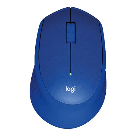 Logitech 910-004915, M331 Silent Plus Wireless Optical Mouse, USB, 1000 dpi, Blue, 1 Year Warranty