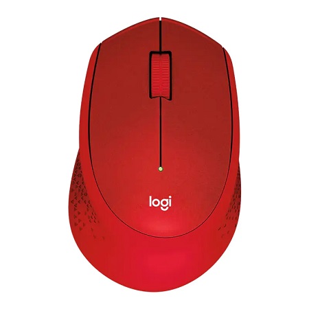 Logitech 910-004916, M331 Silent Plus Wireless Optical Mouse, USB, 1000 dpi, Red, 1 Year Warranty
