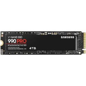 Samsung MZ-V9P4T0BW, 990 Pro, 4TB, M.2 NVMe, PCIe4.0, Read Speed: Up to 7450MB/s, Write Speed: Up to 6900MB/s, 5 Year Warranty