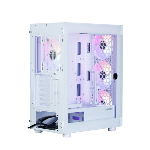 Zalman I4 TG WHITE, Mid-Tower, Tempered Glass, Drive Bays: 2x3.5"(Combo), 2x2.5", Expansion Slot: 7+2, Motherboard Support: ATX/mATX/Mini-ITX, Pre-Installed Fan: 4x140mm RGB, White, 1 Year Warranty - Image 5
