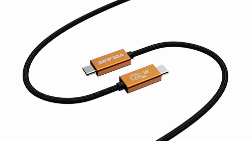Volans VL-UT41, Aluminium USB4 Type-C Cable, Male to Male, Length: 1m, Black, 1 Year Warranty
