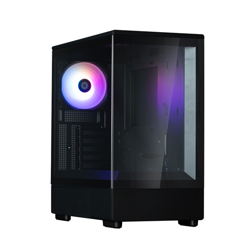 Zalman P10 Black, Mini-Tower, Tempered Glass, Drive Bays, 2x Combo (3.5" Or 2.5"), 1x 2.5", Expansion Slot: 5, Motherboard Support: mATX / Mini-ITX, Pre-Installed Fan: 1x 120mm ARGB, 1 Year Warranty