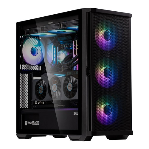 Zalman Z10 DUO, Mid-Tower, Tempered Glass, Drive Bays: 2x3.5", 2x2.5", Expansion Slot: 7, Motherboard Support: ATX/mATX/Mini-ITX, Pre-Installed Fan: 4x120mm, ARGB, Black, 1 Year Warranty - Image 3