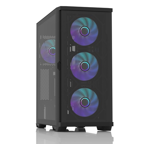 Zalman Z10 DUO, Mid-Tower, Tempered Glass, Drive Bays: 2x3.5", 2x2.5", Expansion Slot: 7, Motherboard Support: ATX/mATX/Mini-ITX, Pre-Installed Fan: 4x120mm, ARGB, Black, 1 Year Warranty - Image 6