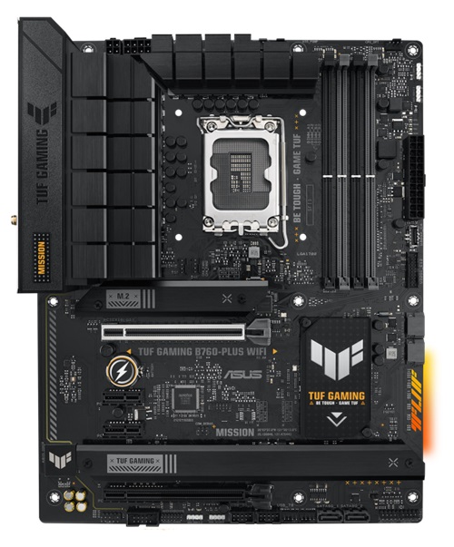 Asus TUF GAMING B760-PLUS WIFI-D5, ATX, Intel LGA 1700, 4xDDR5, 3xM.2+4xSATA 6Gb/s, RAID, 4xPCIe,1xHDMI, 1xDP, GbE LAN, Wireless AX+Bluetooth, 1xUSB-C, 4xUSB3.0, 1xUSB2.0, AuraSync, 3 Year Warranty - Image 3