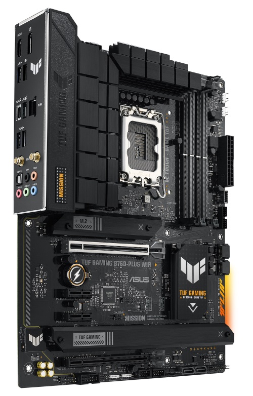 Asus TUF GAMING B760-PLUS WIFI-D5, ATX, Intel LGA 1700, 4xDDR5, 3xM.2+4xSATA 6Gb/s, RAID, 4xPCIe,1xHDMI, 1xDP, GbE LAN, Wireless AX+Bluetooth, 1xUSB-C, 4xUSB3.0, 1xUSB2.0, AuraSync, 3 Year Warranty - Image 4