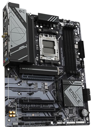Gigabyte B650 EAGLE AX, B650 AMD AM5, 4x DDR5, 3x PCI-E x16 4.0/3.0, 3x M.2, 4x SATA, 2x USB-A 3.2, 1x USB-C 3.2, 1x DisplayPort 1.4, 1x HDMI 2.1, ATX, WiFi 6E, BT 5.3, 1GbE LAN, EZ-Latch M.2 Connectors, Smart Fan 6, 3 Year Warranty - Image 4