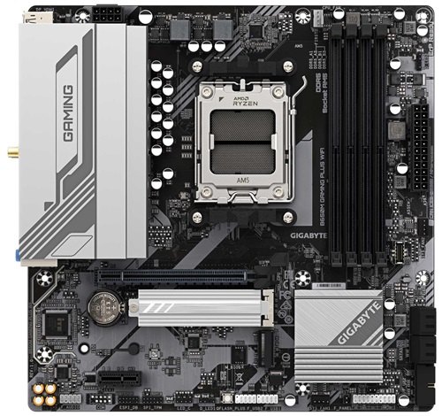 Gigabyte B650M GAMING PLUS WIFI MB, B650, 4x DDR5, 1x PCI-E 4.0 x16, 2x M.2, 4x SATA, 3x USB 3.2, 1x USB-C 3.2, 2x DisplayPort 1.4, 1x HDMI 2.1, Micro ATX, WIFI 6E, BT 5.3, 2.5GbE LAN, Smart Fan 6, Q-Flash Plus, 3 Year Warranty - Image 2