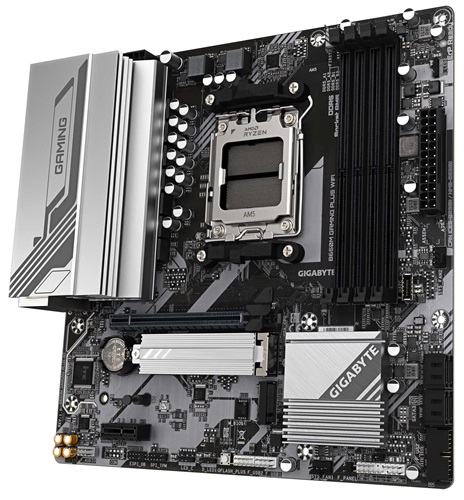 Gigabyte B650M GAMING PLUS WIFI MB, B650, 4x DDR5, 1x PCI-E 4.0 x16, 2x M.2, 4x SATA, 3x USB 3.2, 1x USB-C 3.2, 2x DisplayPort 1.4, 1x HDMI 2.1, Micro ATX, WIFI 6E, BT 5.3, 2.5GbE LAN, Smart Fan 6, Q-Flash Plus, 3 Year Warranty - Image 4