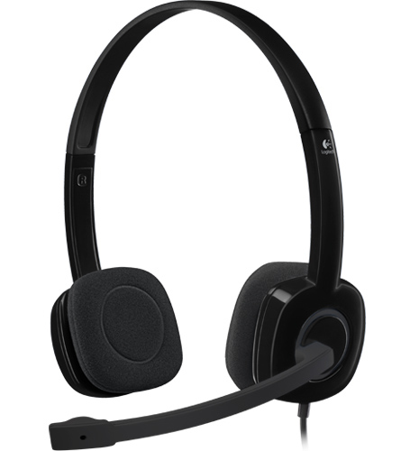 Logitech 981-000587, H151 Headset, Stereo, Over-the-ear, Wired, Black, 1 Year Warranty