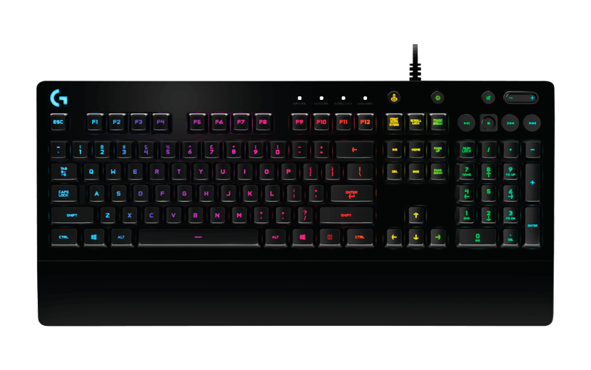 Logitech 920-008096, G213 Prodigy RGB Gaming Keyboard, 16.8 Million Lighting Colors Mech-Dome Backlit Keys Dedicated Media Controls Spill-Resistant Durable Design, 2 Years