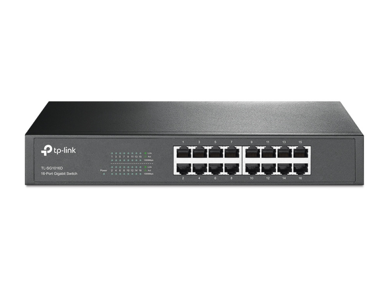 TP-Link TL-SG1016D, 16-Port Gigabit Desktop/Rackmount Switch, 3 Year Warranty