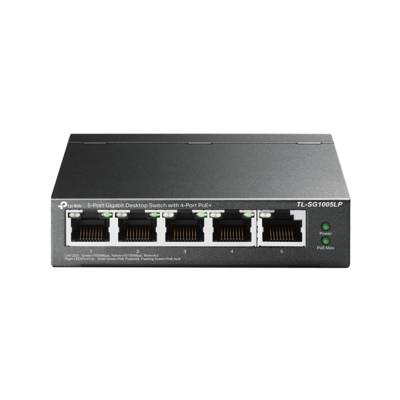 TP Link TL-SG1005LP, 5-Port Gigabit Desktop Switch with 4-Port PoE, 5 Years Warranty