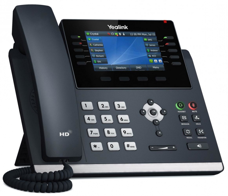Yealink SIP-T46U, IP Phone, HD Voice, Dual Gig Ports, 2xUSB Port, 1x RJ9 (4P4C) Handset Port, 1 Years Warranty