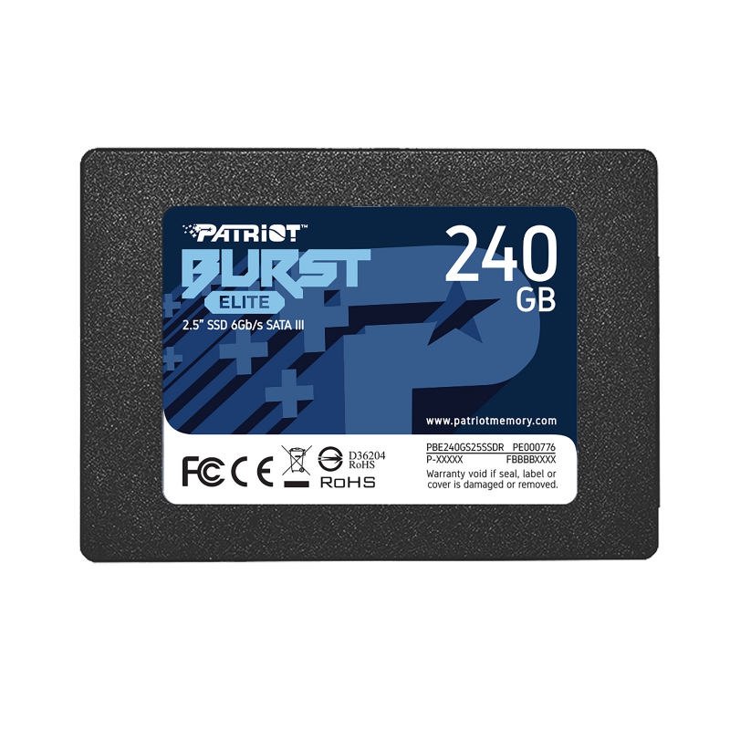 Patriot PBE240GS25SSDR, Burst Elite, 240GB SSD, 2.5" SATA III 6Gb/s, Read Speed: Upto 450 MB/s, Write Speed: Upto 320 MB/s, 3 Years Warranty