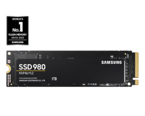 Samsung MZ-V8V1T0BW, 980 SSD, 1TB, M.2 NVMe, PCIe3.0, Read Speed: 3,500MB/s, Write Speed: 3,000MB/s, 5 Years Warranty
