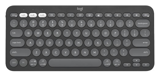 Logitech 920-011753, Pebble Keys 2 K380S Wireless Keyboard, Bluetooth, Tonal Graphite, 1 Year Warranty