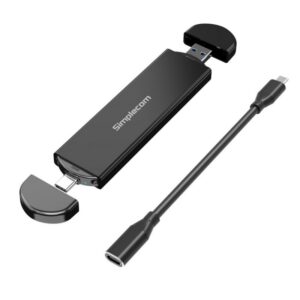 Simplecom SE522 NVMe/SATA M.2 SSD to USB 3.2 Gen 2 Dual USB Connector Enclosure, 1 Year Warranty