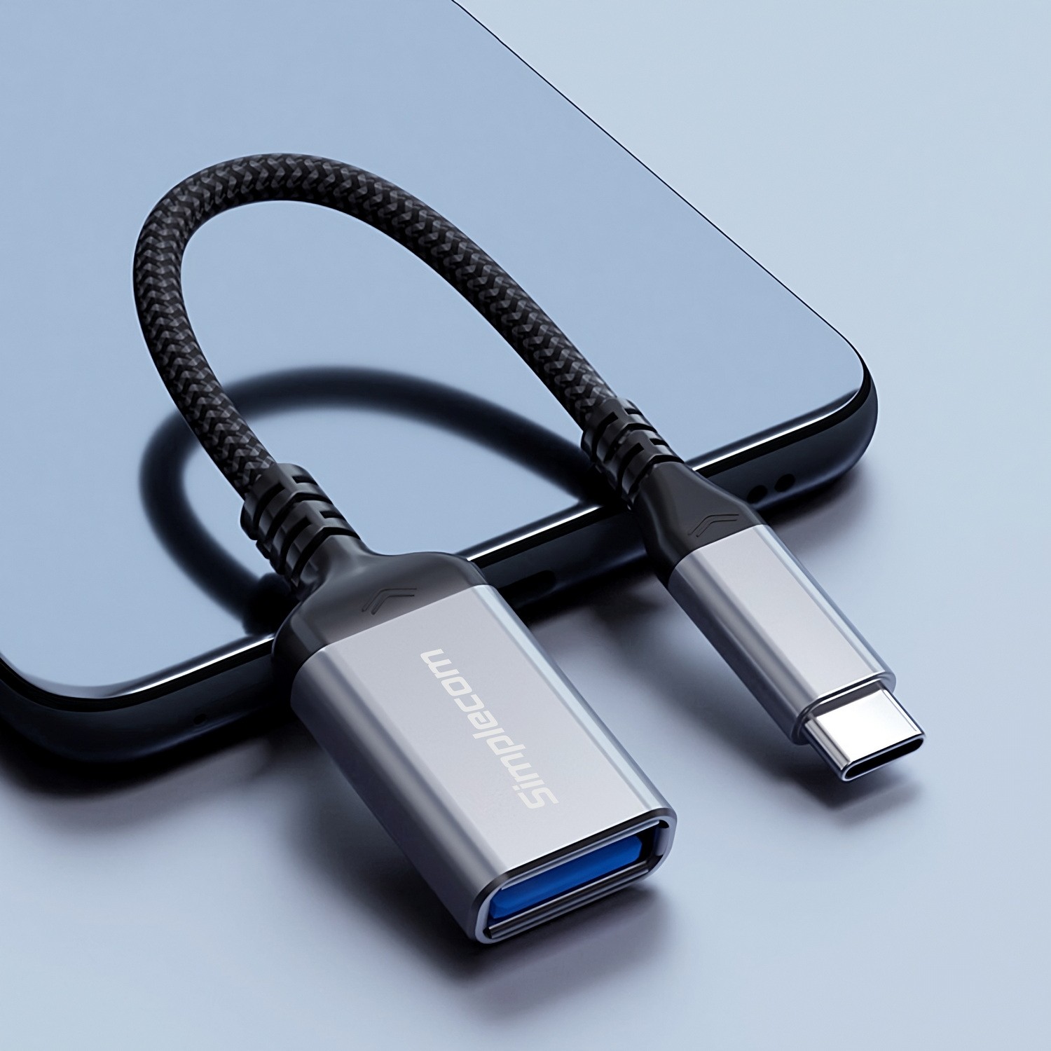 Simplecom CA131, USB-C Male to USB-A Female OTG Adapter Cable, Length: 15cm, 1 Year Warranty - Image 2