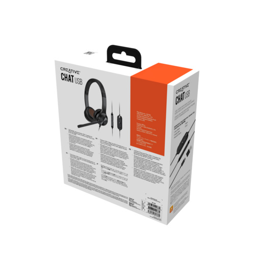 Creative 90048385, Chat USB Headset, Stereo, On-ear, Wired, Cable Length: 2.1m, USB-C, Black, 1 Year Warranty - Image 5