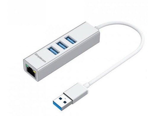 Simplecom CHN420-silver, Aluminium, 5Gbps Hub, 3xUSB 3.0 ,1xUSB 2.0, Gbe LAN, 1 Year Warranty