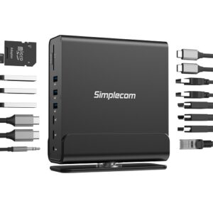 Simplecom CHT815, USB-C Docking Station, 100W, 2xHDMI, 1x1xDP, 1xRJ-45, 4xUSB-C, 5xUSB-A, 1xSD Slot, 1xMicroSD Slot, 1 Year Warranty