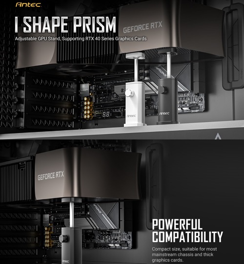 Antec AT-IGPUH-L100-PRSM-BK, VGA Vertical Bracket Holder, Black, 1 Year Warranty