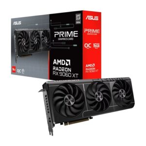 Asus PRIME-RX9060XT-O16G, AMD Radeon RX 9060 XT OC, 16GB GDDR6, Core Clock: TBD, Cuda Core: 2048, 1xHDMI, 2xDP, PSU: 550W, PCIe5.0, 3 Year Warranty