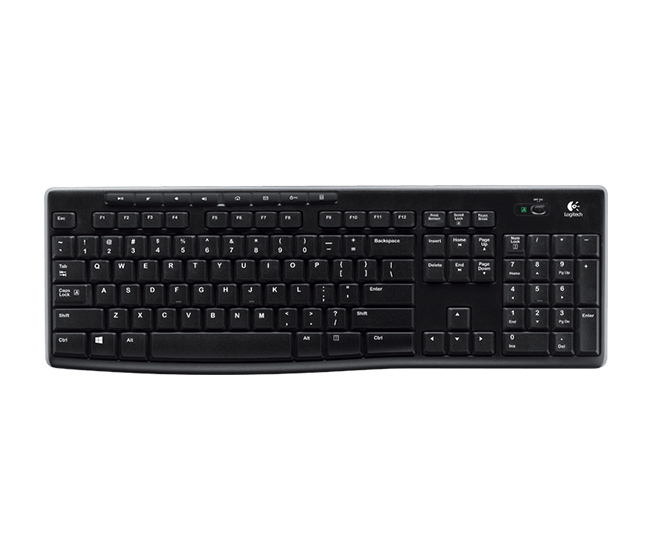 Logitech 920-003057, K270 Keyboard, Wireless Range: 10m, USB, Wireless, Black, 3 Year Warranty