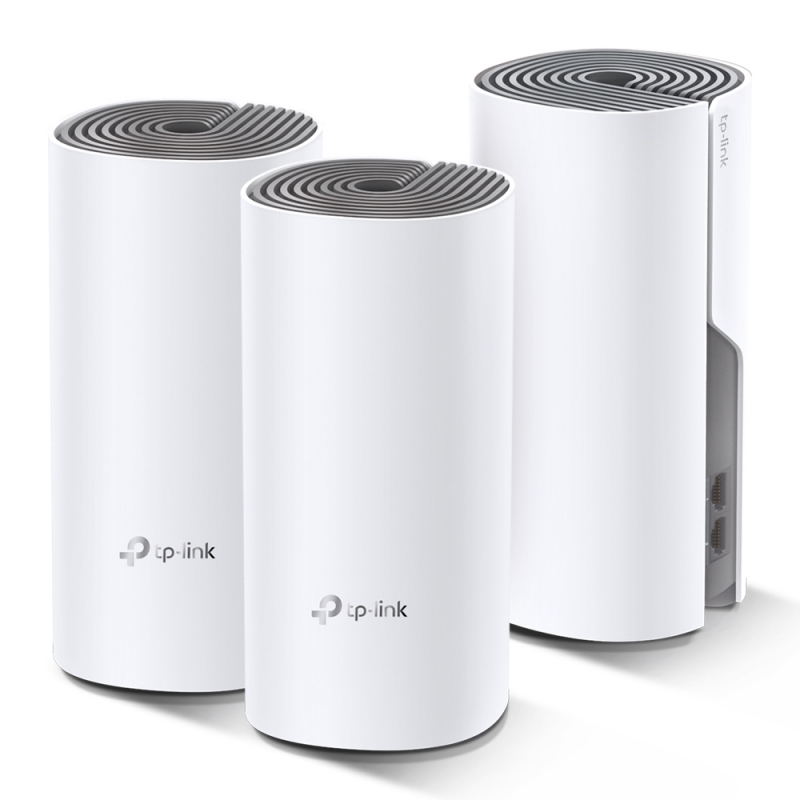 TP-Link Deco E4(3-pack), AC1200 Whole Home Mesh Wi-Fi System, 2xGbE Ports, 2×Antenna, MU-MIMO, Wireless AC, 3 Year Warranty
