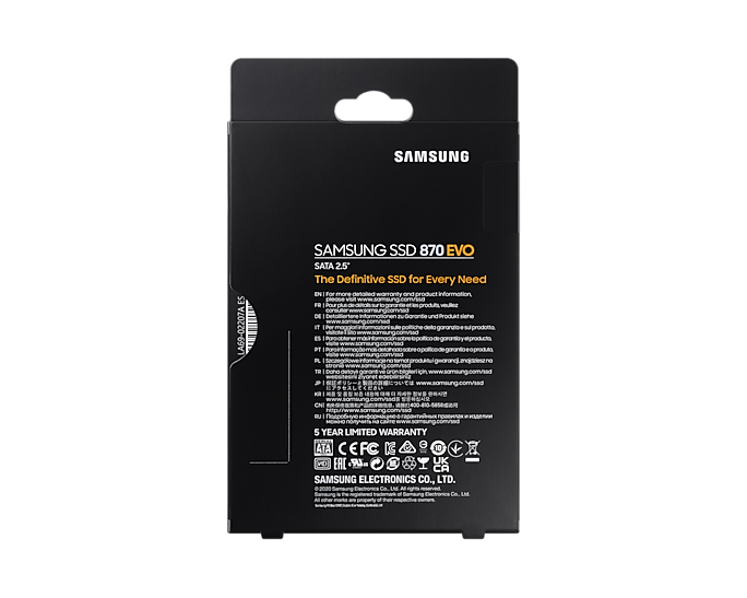 Samsung MZ-77E250BW, 250GB, 870 Evo 2.5"SATA III 6GB/s, V-NAND SSD, Read Speed: 560MB/s/ & Write Speed: 530MB/s, 5 Year Warranty - Image 10