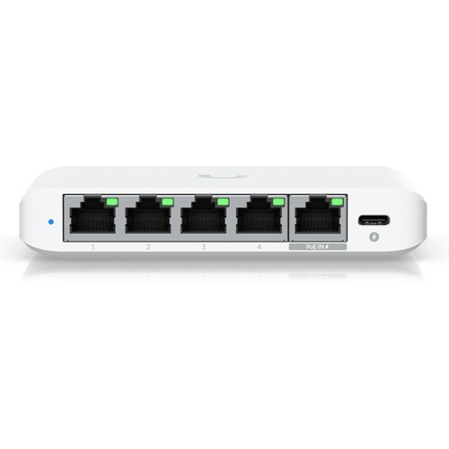 Ubiquiti Flex Mini 2.5G 5, Flex Mini 2.5G 5-Port Managed Network Switch, 4x2.5 GbE Ports, 1x2.5 GbE PoE Input Port for Power, 2 Year Warranty