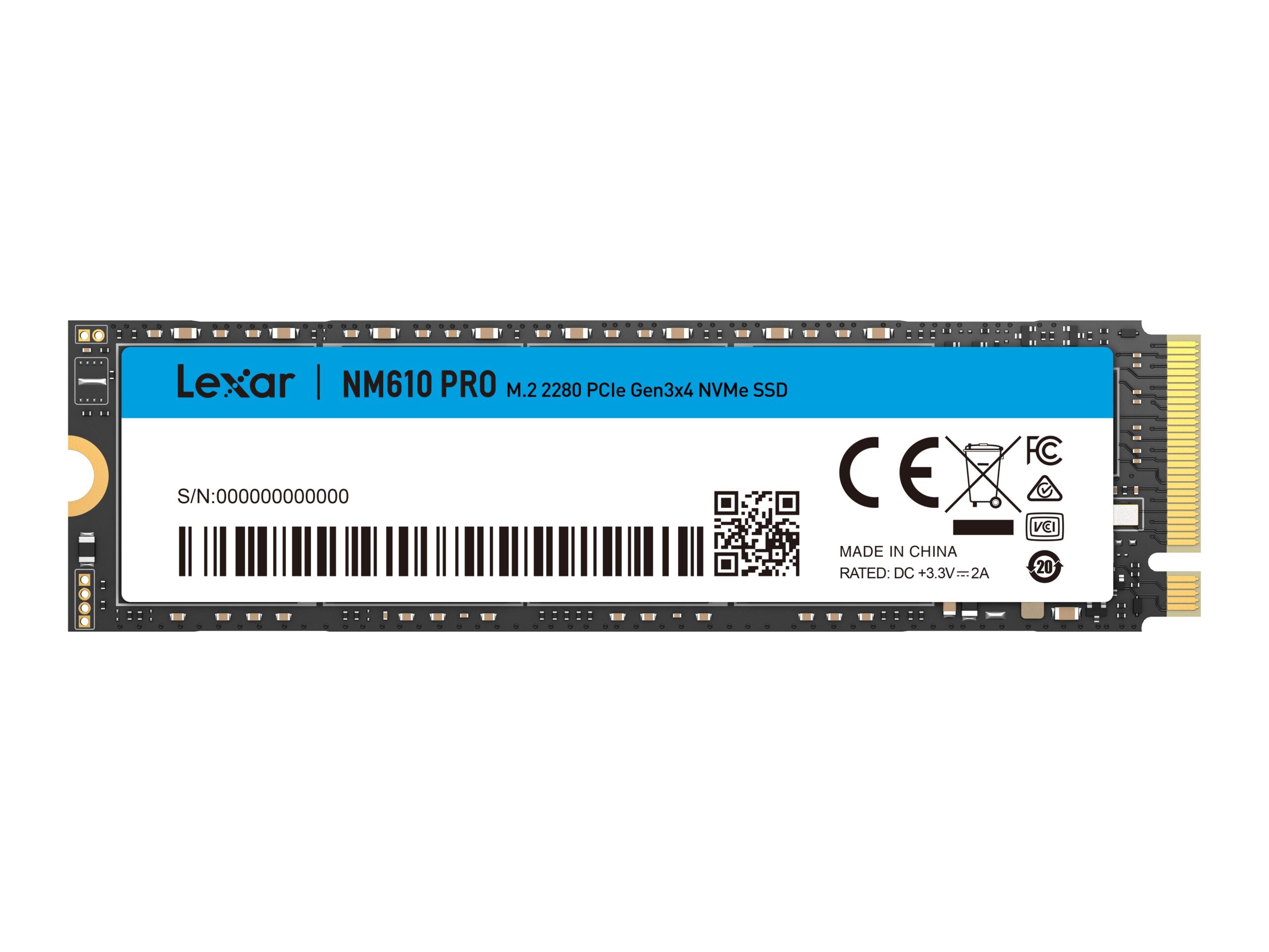 Lexar LNM610P001T-RNNNG, 1TB, M.2 NVMe PCIe G3x4, Read Speed: Up to 3300MB/s Write Speed: Up to 2600MB/s, 5 Year Warranty