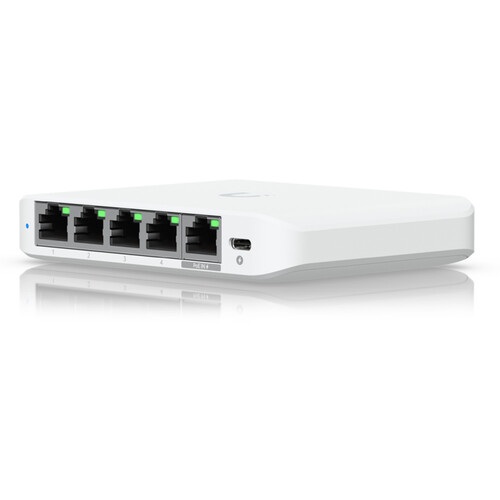 Ubiquiti Flex Mini 2.5G 5, Flex Mini 2.5G 5-Port Managed Network Switch, 4x2.5 GbE Ports, 1x2.5 GbE PoE Input Port for Power, 2 Year Warranty - Image 2