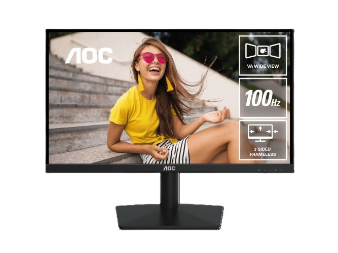 AOC 22B15HN, 21.45"100Hz 1920 × 1080 (FHD) VGA × 1 HDMI 1.4 × 1 AdaptiveSync 3-Sided Frameless Low Blue Mode, Office, POS, Business, Uni, Home Monitor, 3 Year Warranty