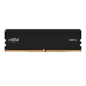 Crucial CP16G64C38U5B, Pro, UDIMM, DDR5, 16GB (1x16GB), 6400MHz, CL38, 1,35V, Black Heat Spreader Support Intel XMP AMD Ryzen for Desktop PC Gaming, Limited Lifetime Warranty